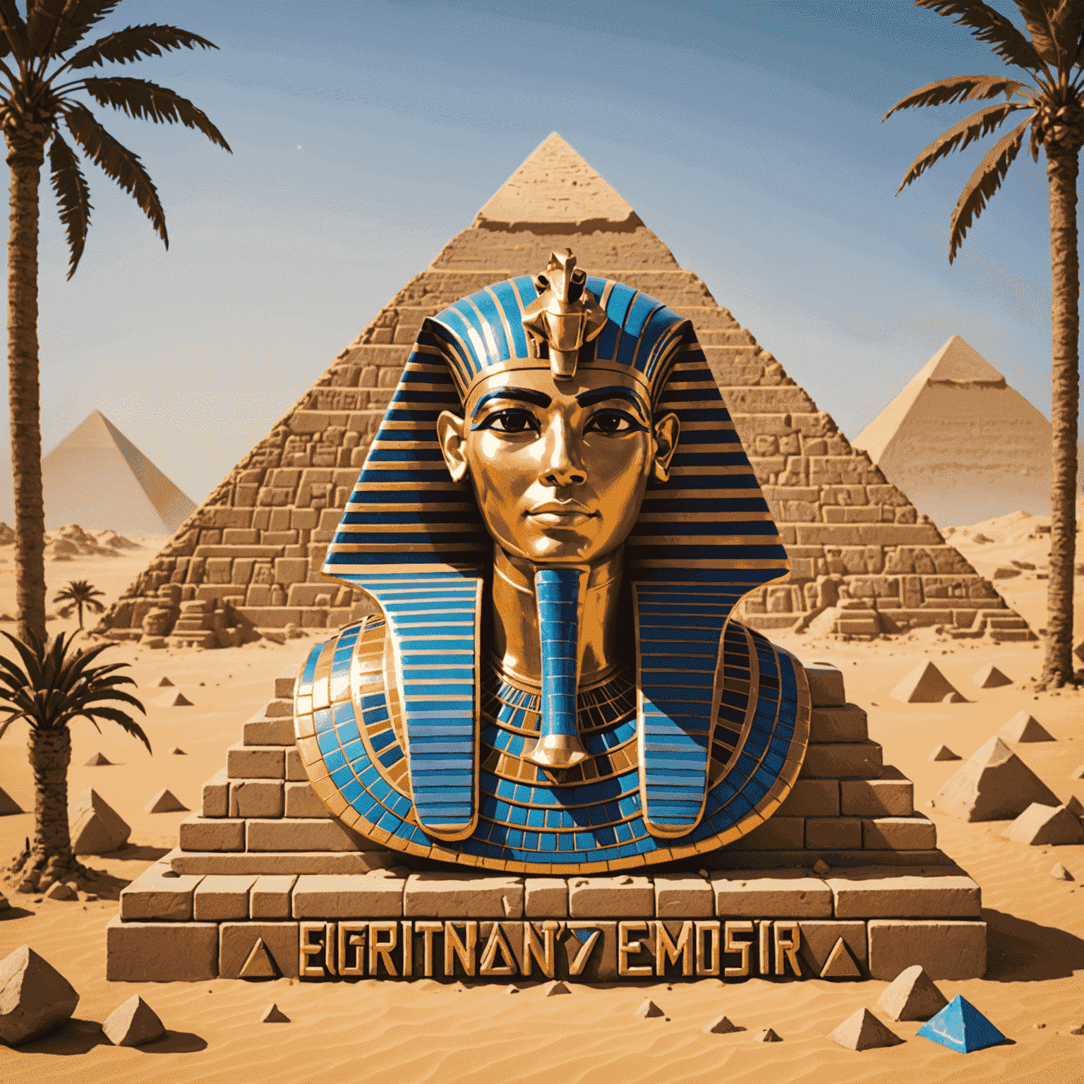 Pixel art Egyptian-themed slot with pyramids and pharaoh symbols